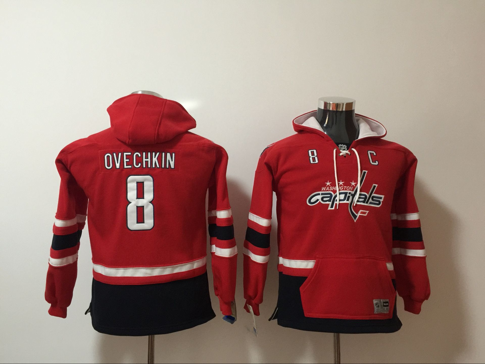 Youth 2017 NHL Washington Capitals #8 Ovechkin Red Hoodie->->Youth Jersey